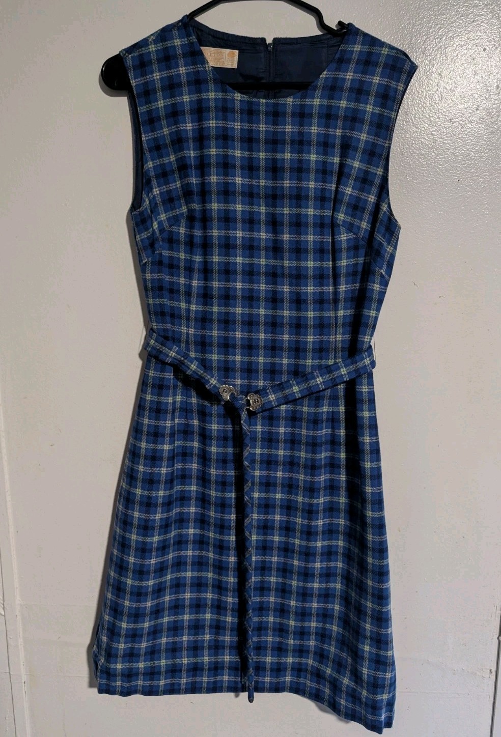Vintage Pendleton Virgin Wool Plaid Dress 1950s 1960s Size 12