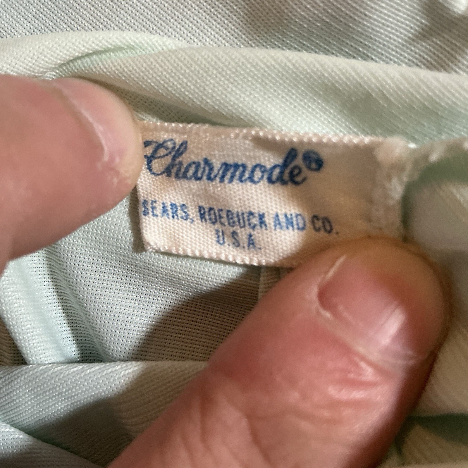 50s VINTAGE Charmode Sears Nylon Slip 32 Short Mint Lace USA Made Lingerie 22708