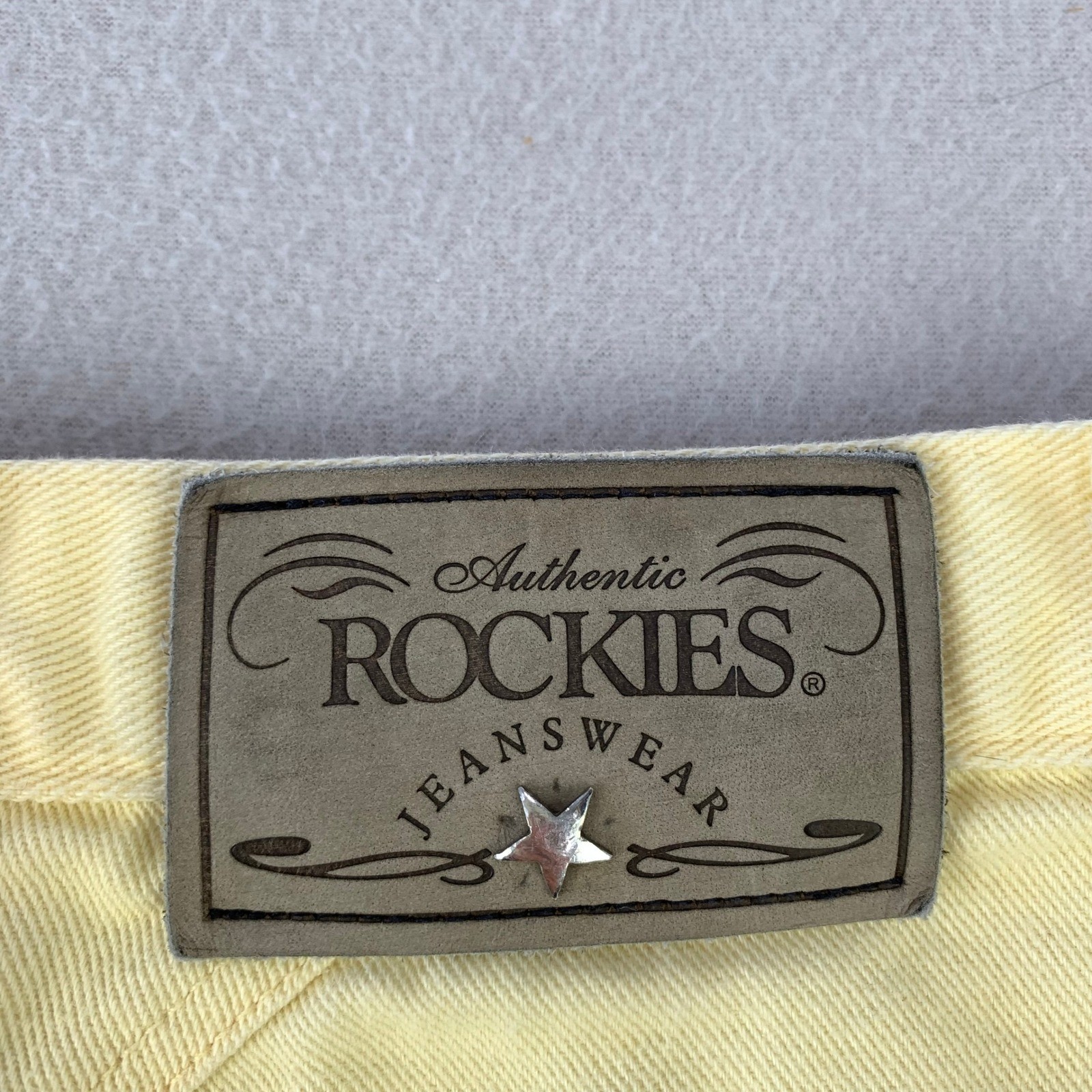 Vintage Rockies No Back Western Jeans Women 30/11 Yellow Denim High Rise Studs