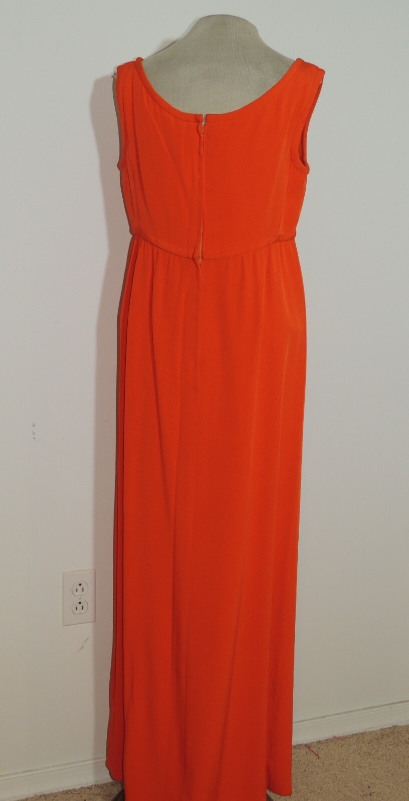 Royalton Ltd. Red Faille Maxi Dress W Rhinestone Buttons SM – MED