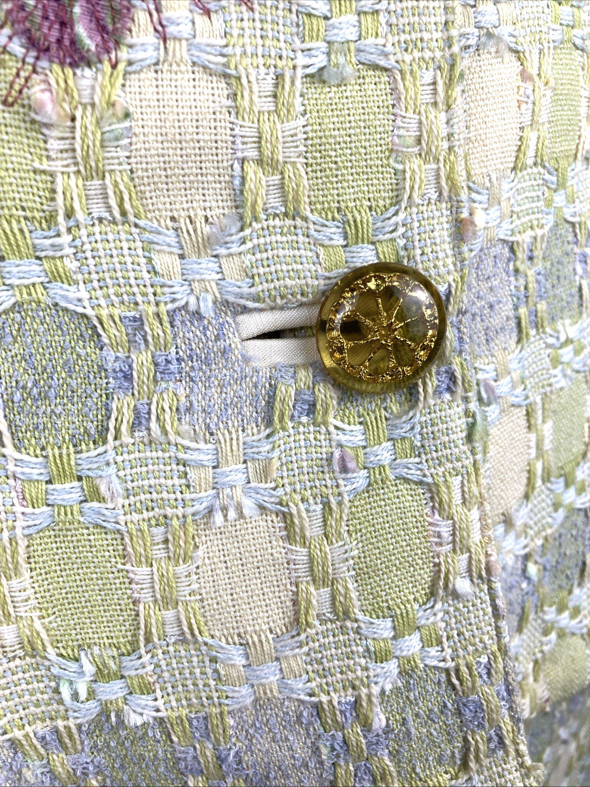 36 Vintage 1990s Christian Lacroix Embroidered Tweed Skirt Suit Point Collar