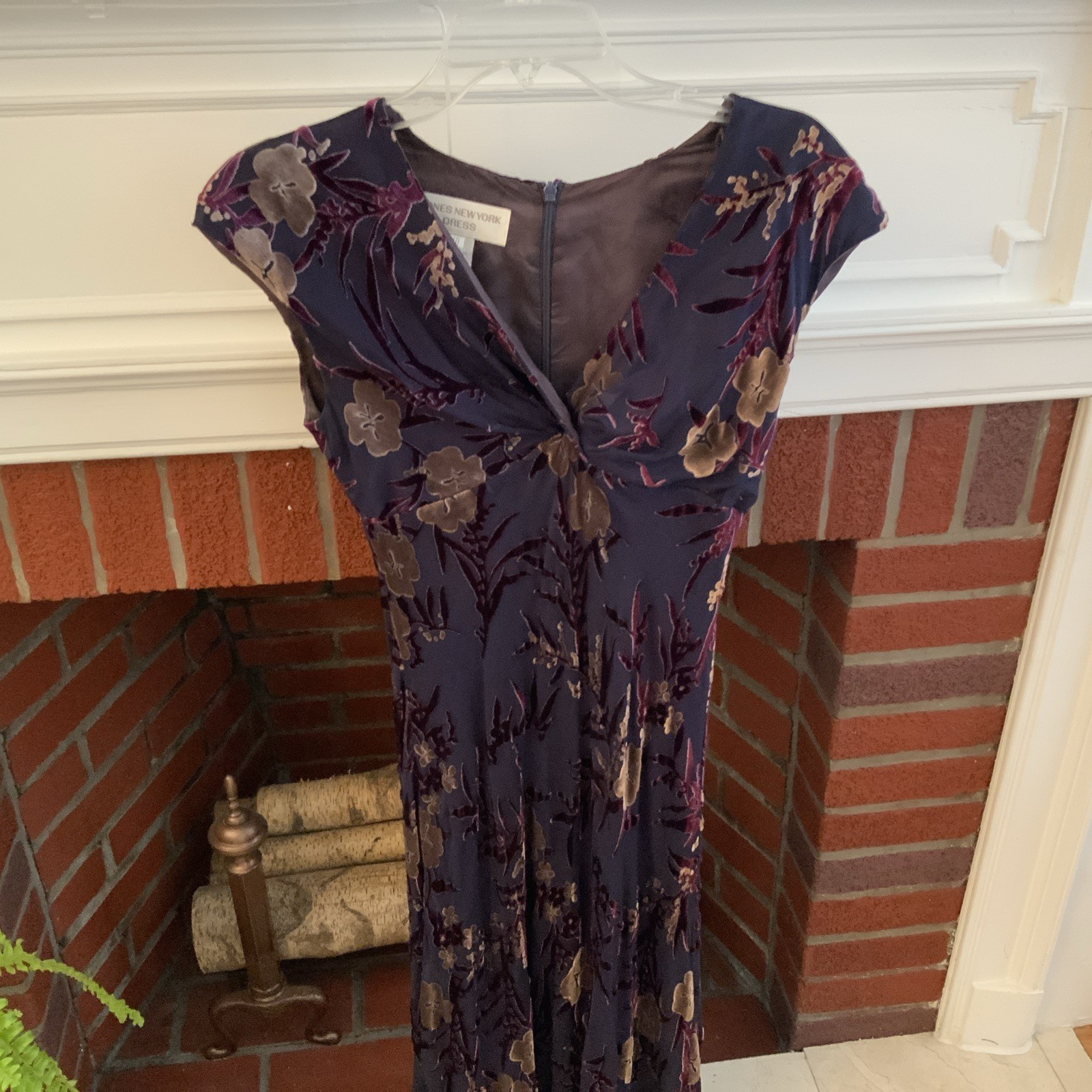 Vtg Dress 10 Silk Burnout Velvet Babydoll Blk Dark Floral Whimsigoth Fairy Y2K
