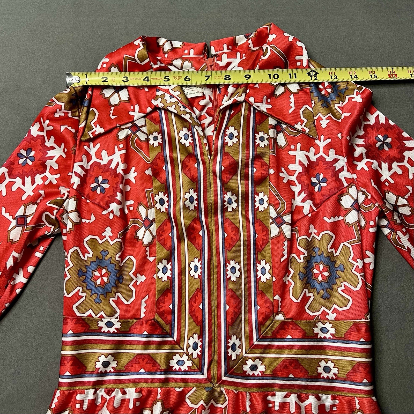 VTG 60s Emilio Pucci? Lord & Taylor Snowflake/Geometric Print Long Dress Size 11