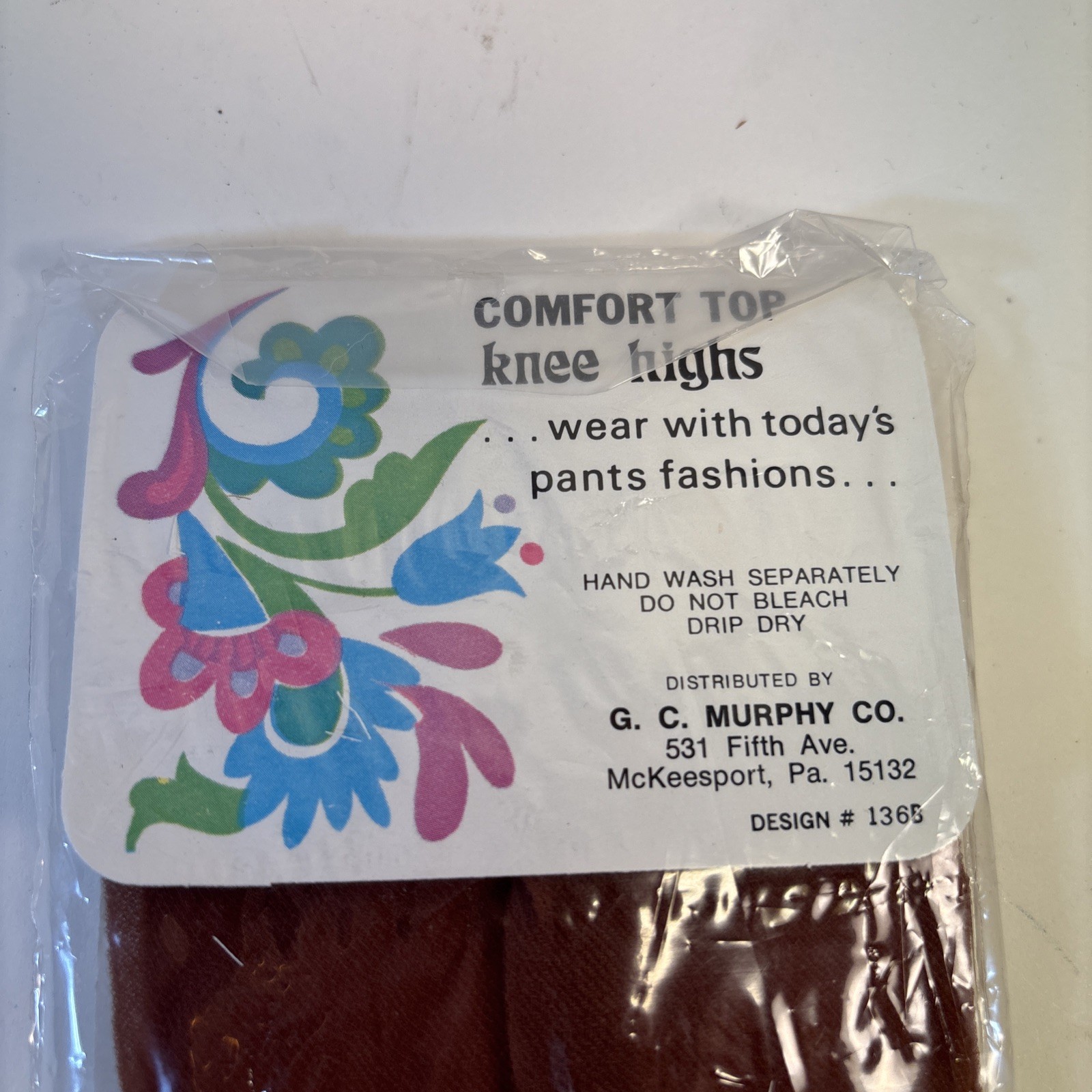 VTG Retro NOS Knee Highs Nylons Cinnamon 8-1/2 To 11 Standard G.C. Murphy Co