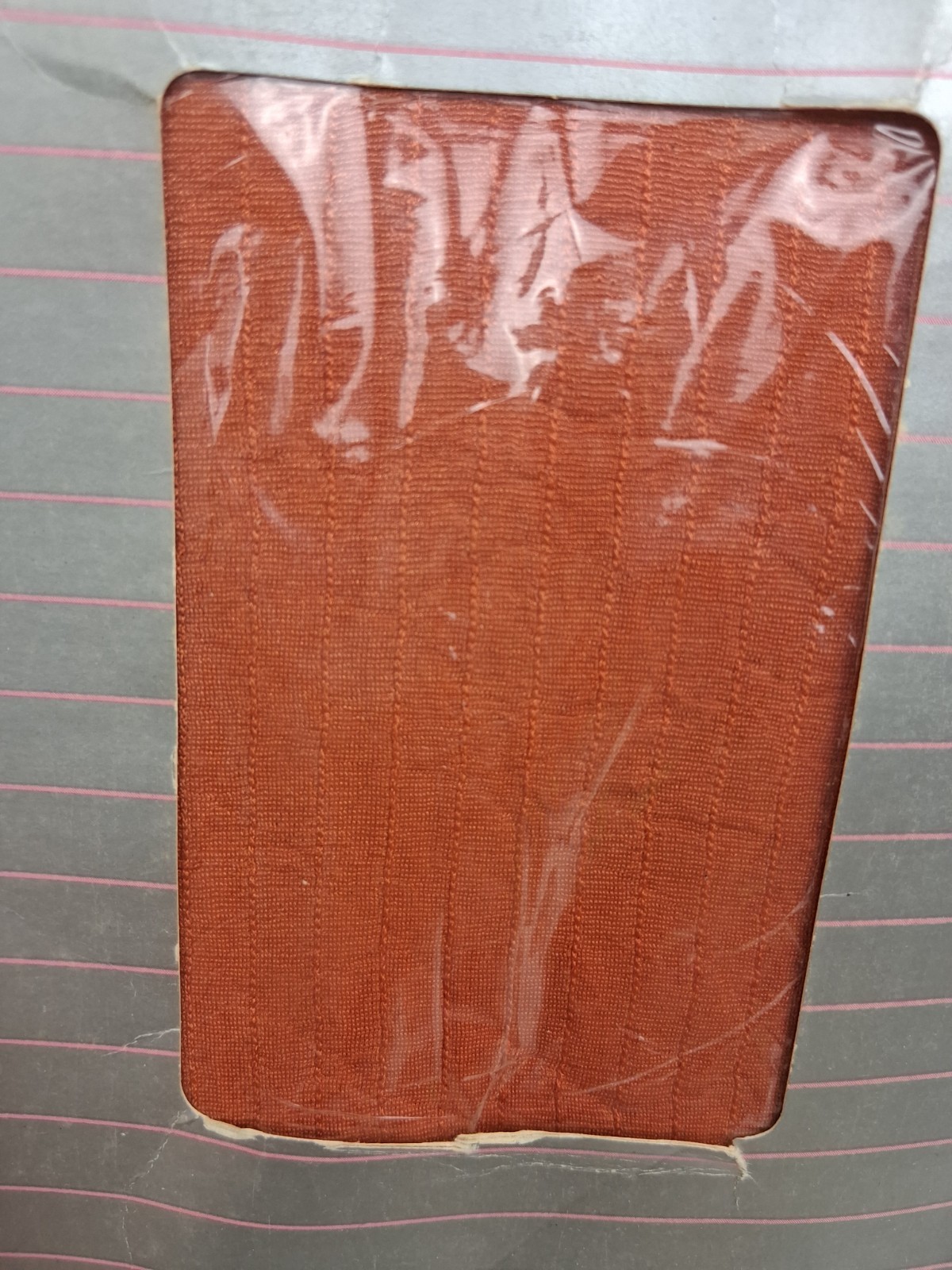 Vtg JC Penney Pantyhose Control Top Shiny Rib Copper Orange Short NIP