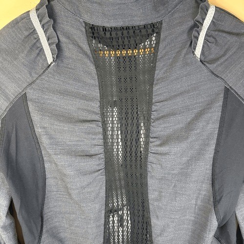 Lululemon Run Nada Black Gray Lace Full Zip Size 6 Activewear Jacket Reflective