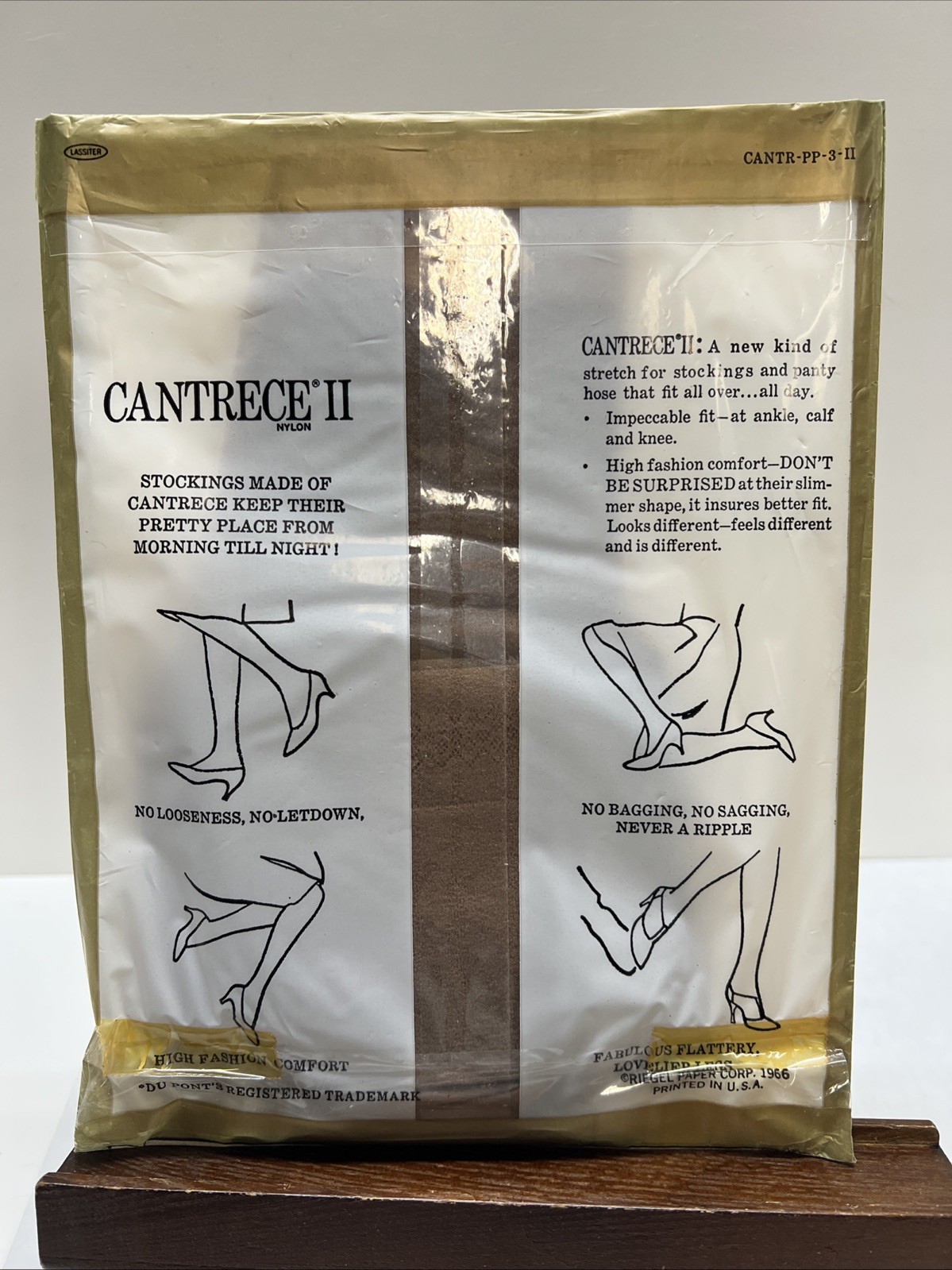 100% Nylon Seamless Sheer Cantrece II Stockings Size 9 1/2-10 Smoke Wisp VTG NIP
