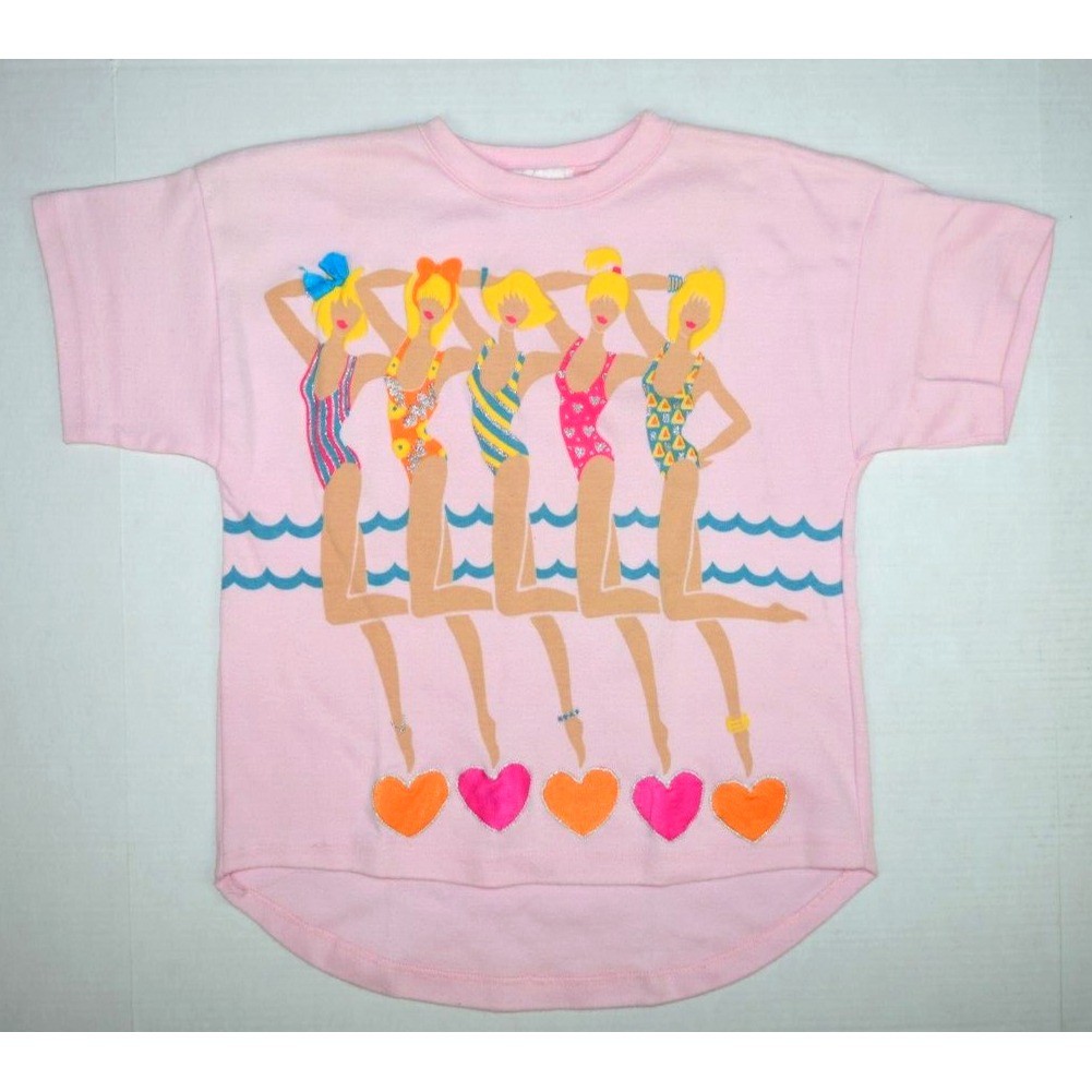 Vintage T-Shirt Top Tickle Me New York Size S/M 80s Beach Girls Puff Paint USA