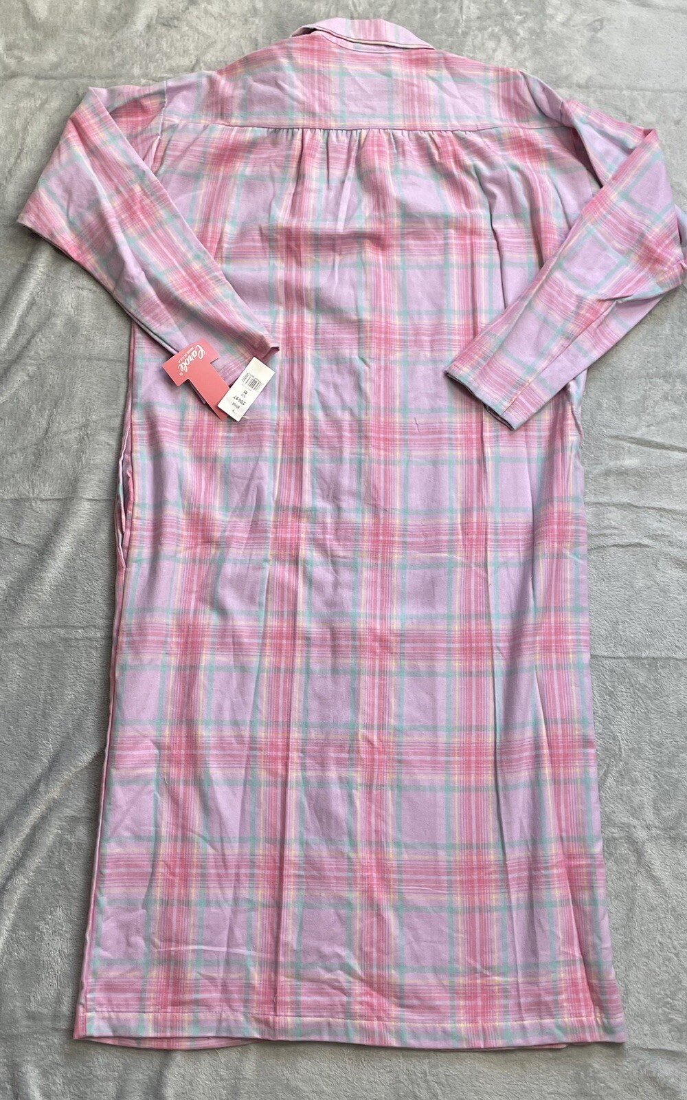 Carole Housecoat Robe Medium NWT Plaid Pearl Snap Cottagecore USA Vintage