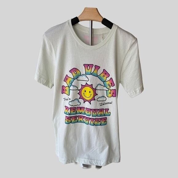 Retro , Vintage Inspired graphics Tee, Bad Vibes Removal NWT, Sz XSmall