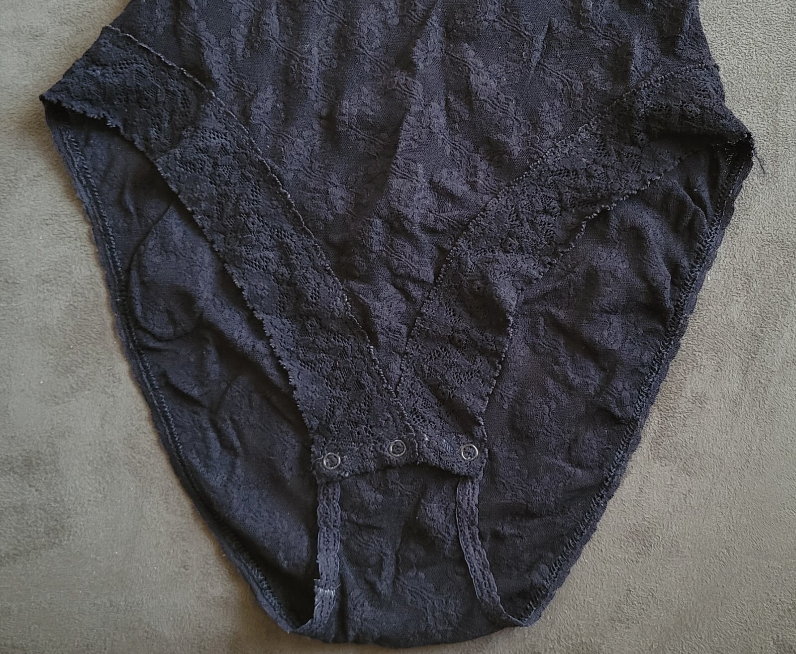 Vintage Black Lacy Teddy – Size Small