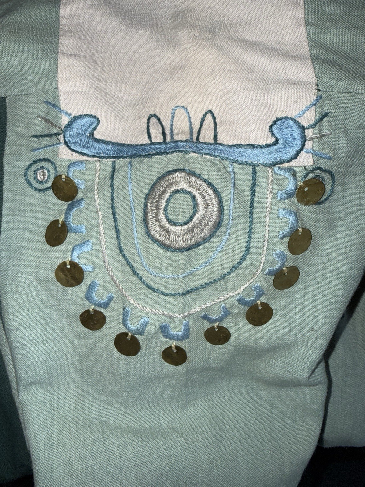 Vintage The Chair House Evil Eye Woolen Mill Ghirardelli Square Kaftan Dress VTG