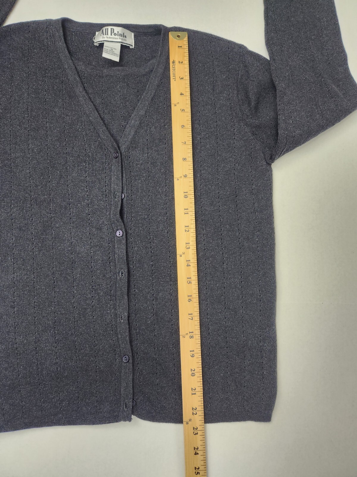 Vintage All Points by Reference Point Women&rsquo;s Gray Knit Cardigan W/ Tank Sz M