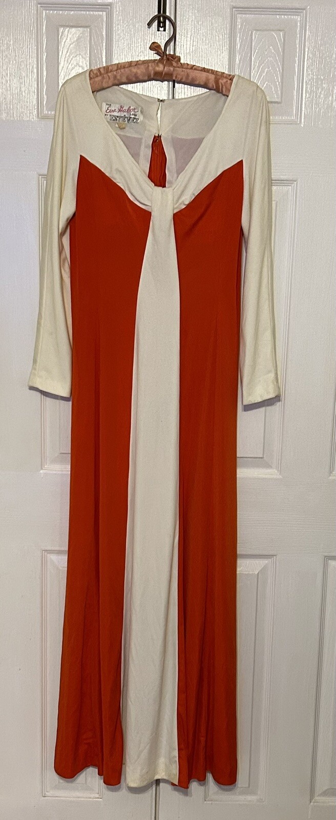 Vintage 1970s The Eva Gabor look by Estevez Red maxi dress Size 8