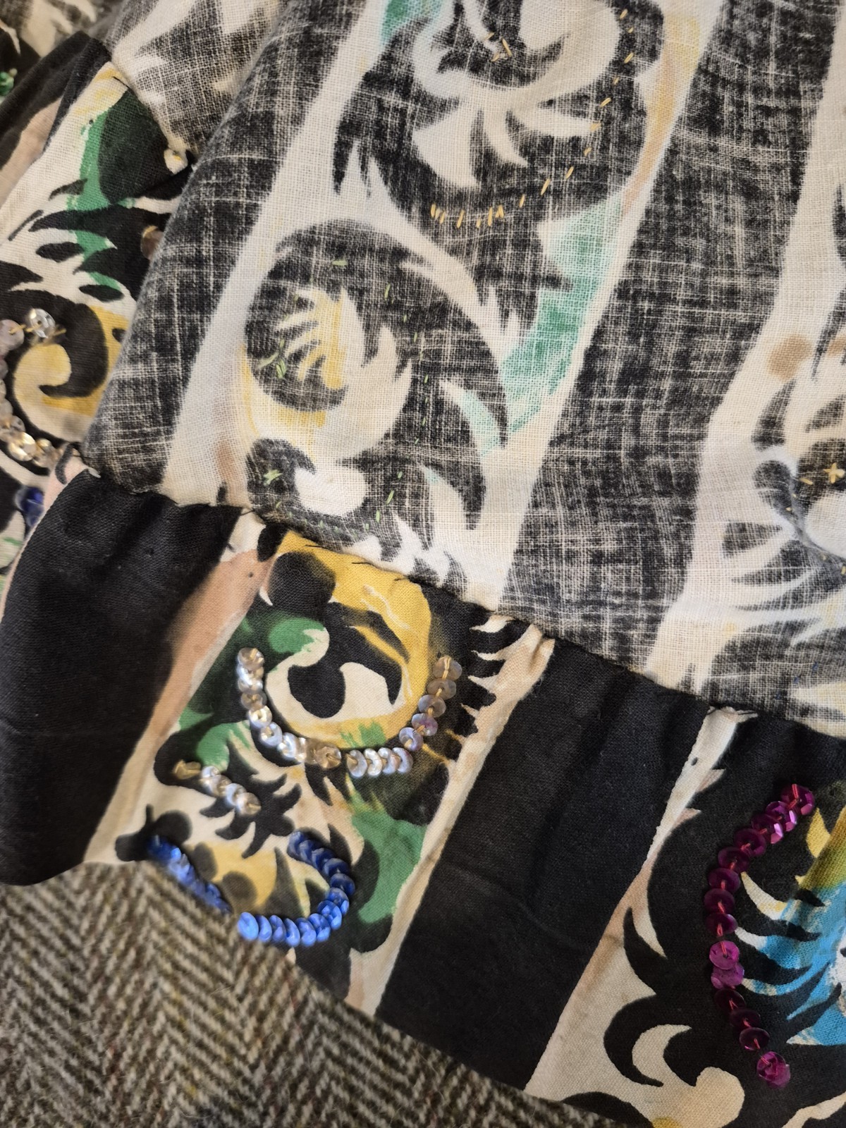 Vintage Maya De Mexico Original Circle Skirt Sequins