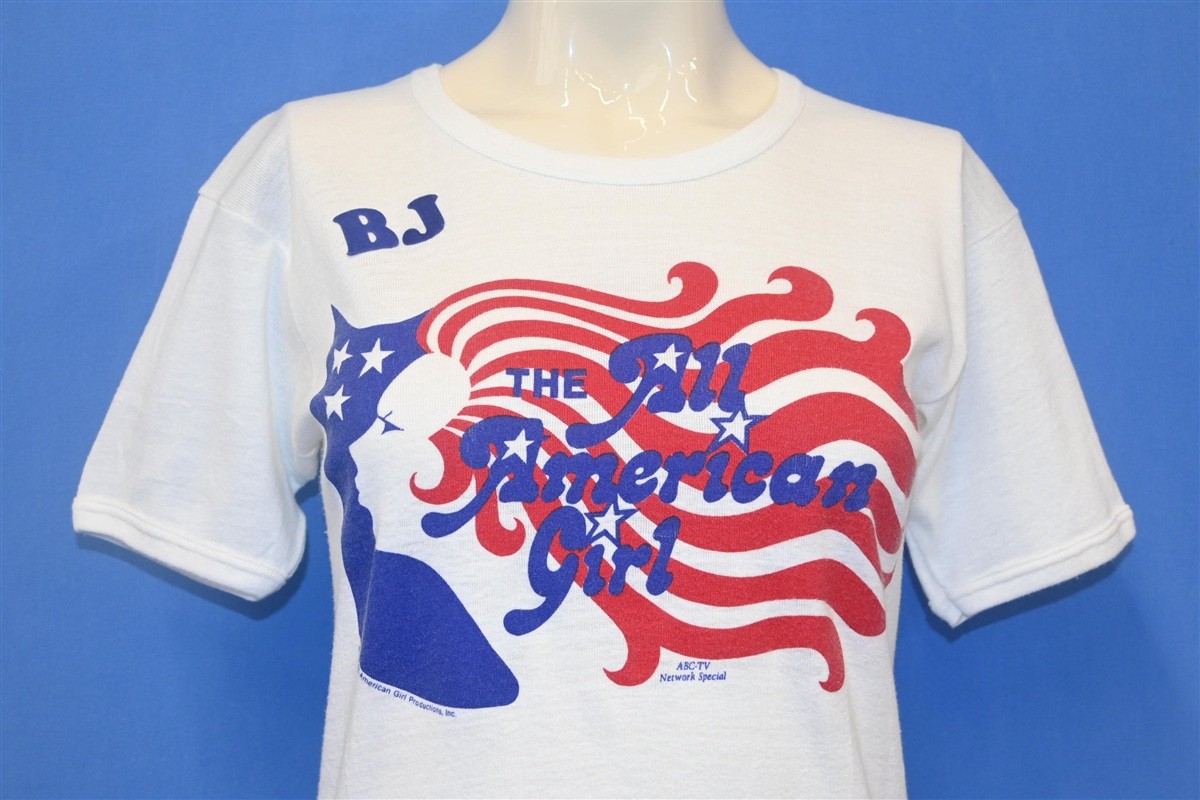 vintage 70s THE ALL AMERICAN GIRL ABC-TV FALL 1978 RIB KNIT t-shirt WOMEN&rsquo;S S