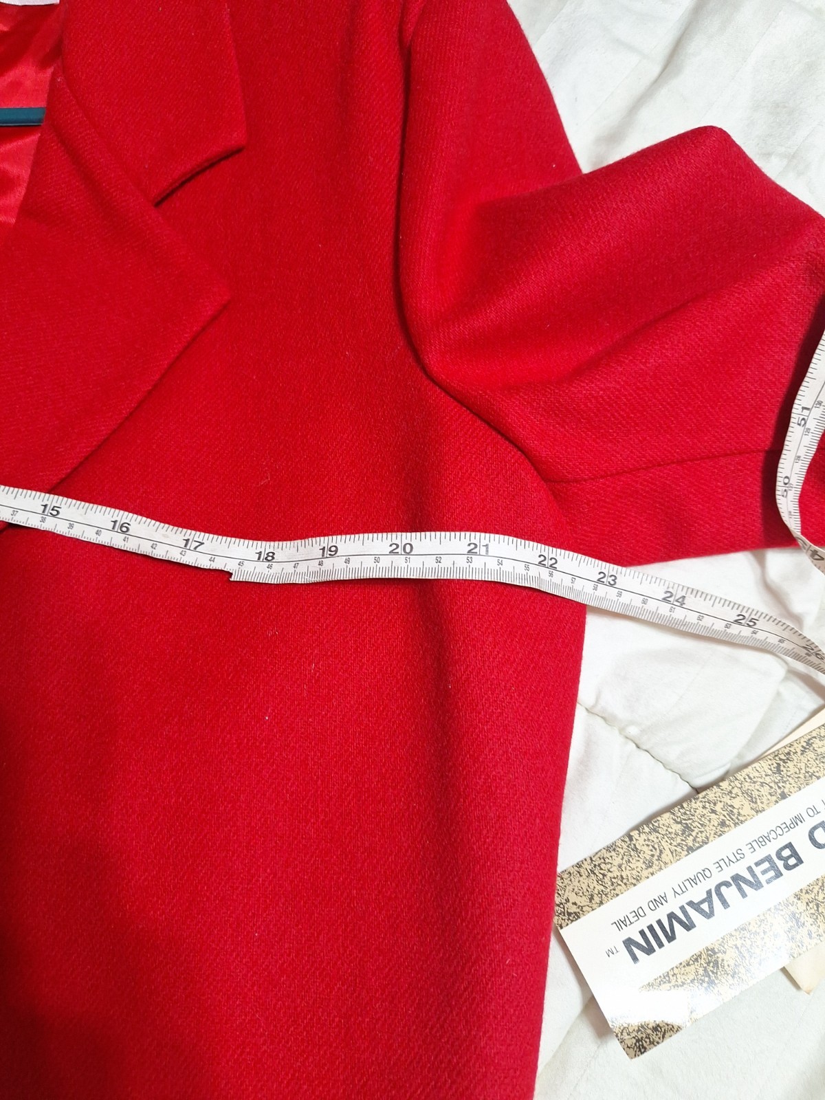 New Vintage David Benjamin Oversized Long Blazer Wool 18 Red Womens 90s Jacket