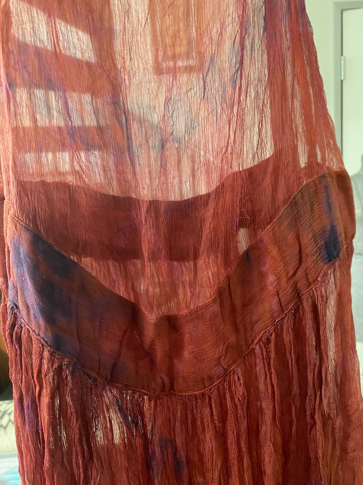 Vintage Upcycled 1990s does 1920s Tie Dye Sheer Maxi Dress Life of Vice New Aura