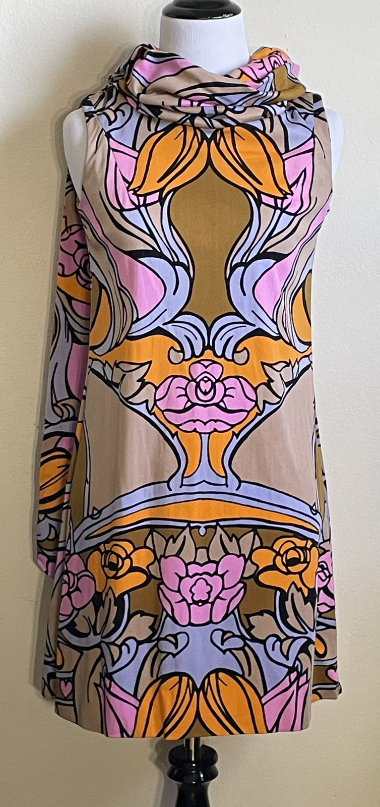 Vtg Pucci Inspired Collection Of Leila Larmon Floral ❤️ Op Art Psychedelic Dress