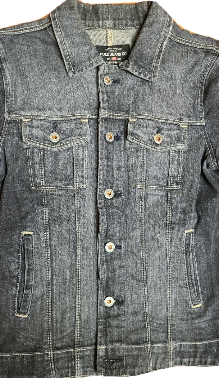 Ralph Lauren Polo Jean Jacket Black Stretch Jamie Women&rsquo;s M Medium (READ)