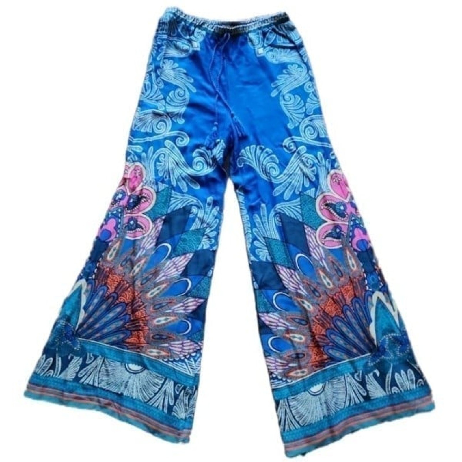 FLYING TOMATO BELL BOTTOM PRINTED BEACH PANTS SZ SMALL Inseam 32&Prime;