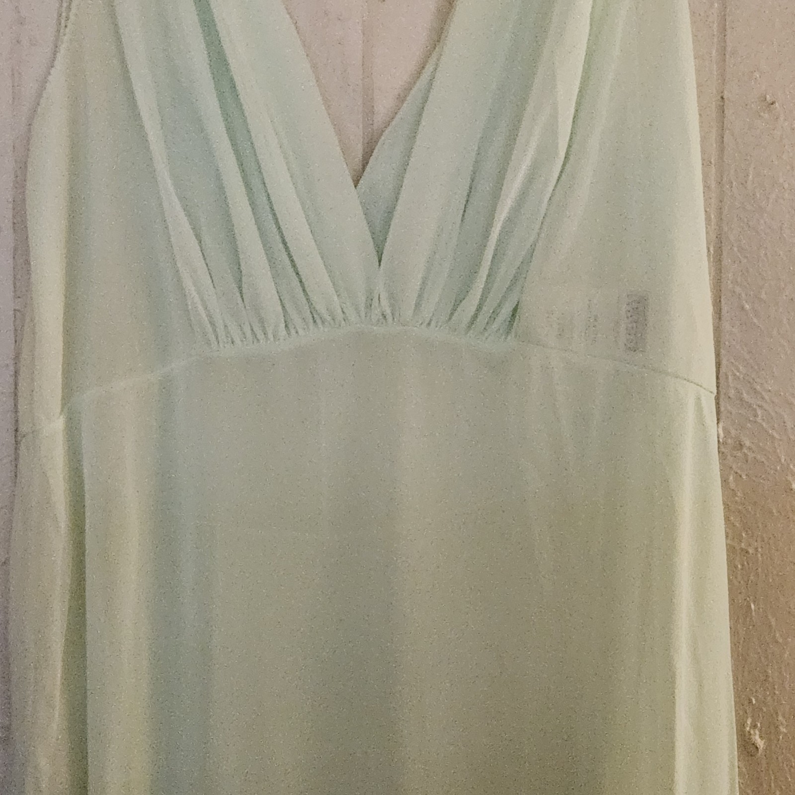 Vtg NWT Montgomery Ward Shear Silky Nylon Long Night Gown Mint Green Sz S