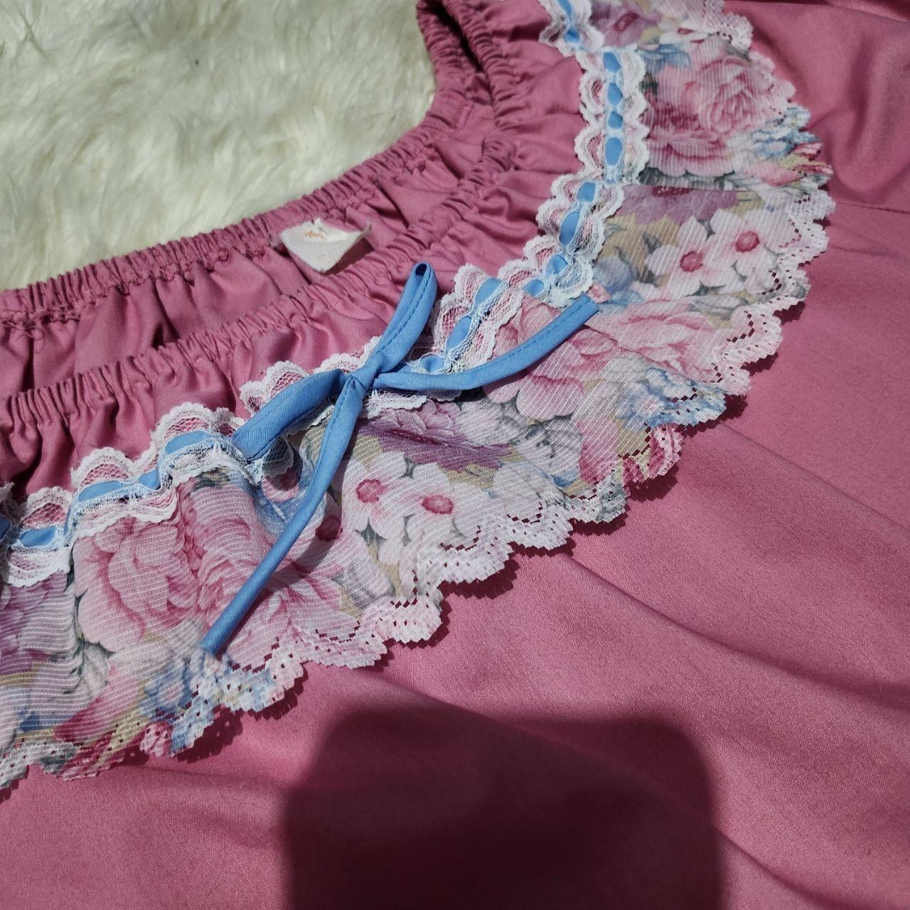 Vintage 1970s Partners Please Malco Modes two-piece prairie Cottage set pink