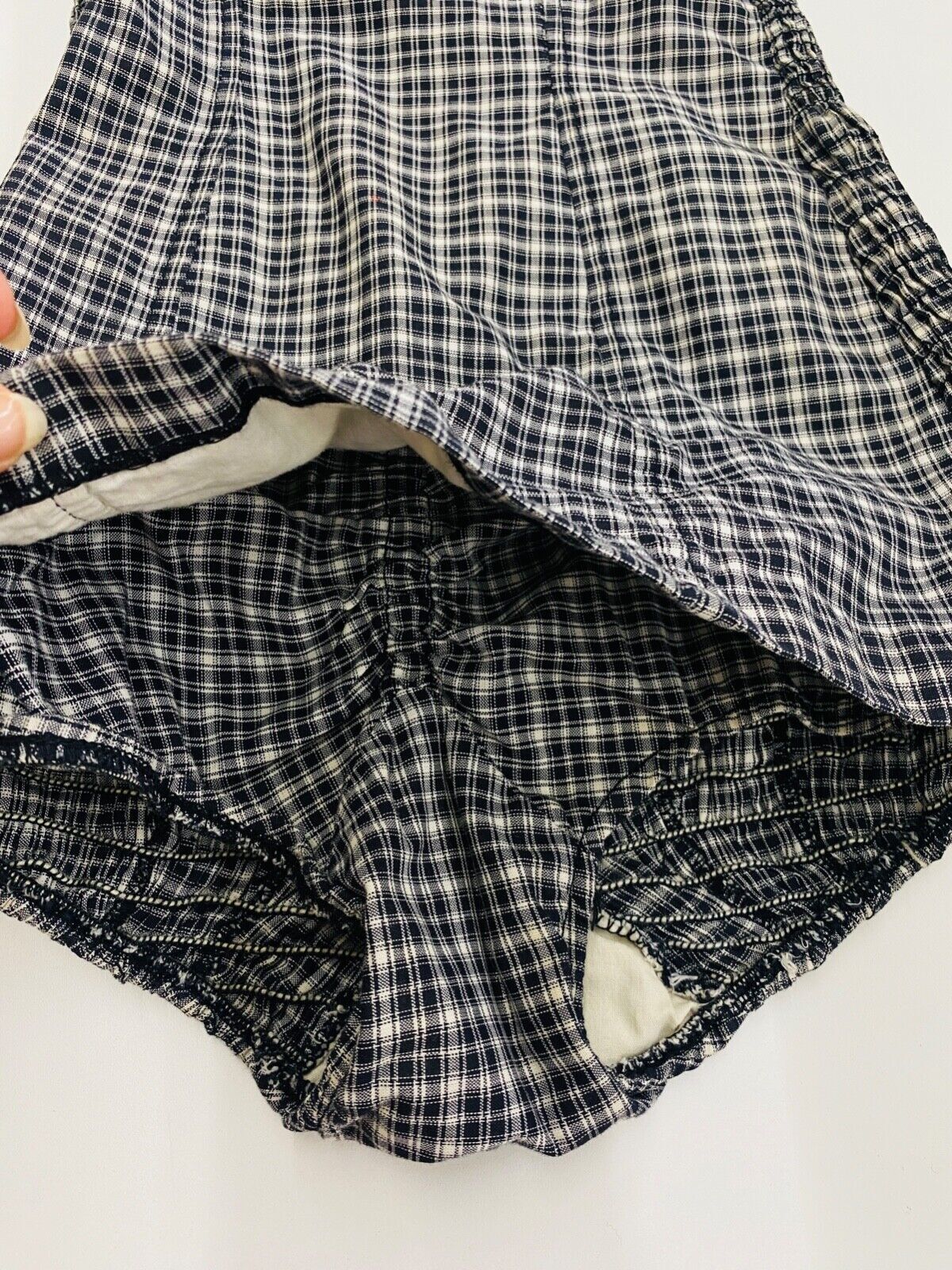 Vintage 1950s Jantzen black white plaid swimsuit one-piece deadstock pin up XS S