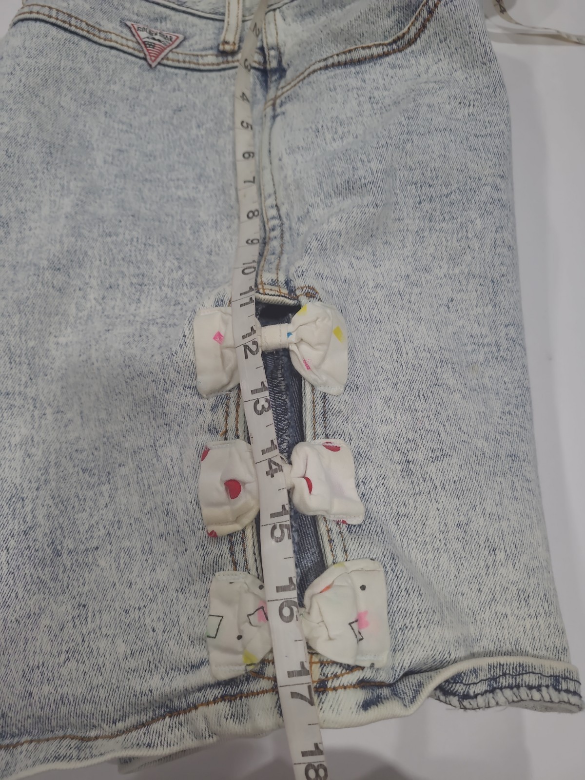 Vintage Golden Star High Rise Acid W Jean Shorts Junior 13/14 Lace Heart Inserts