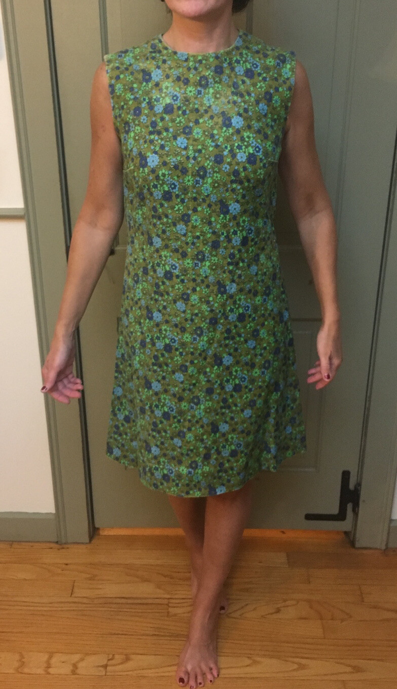 Vintage Dress Psychedelic Floral Print Sundress 1960s 70s