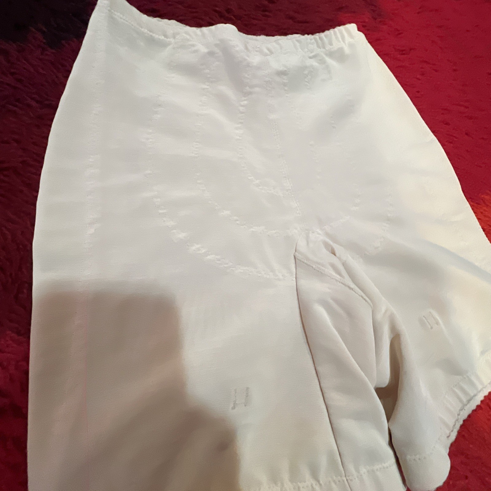 Vtg Beige Pettipants Girdle Control Top USA Large Garter Hooks Firm Shaper