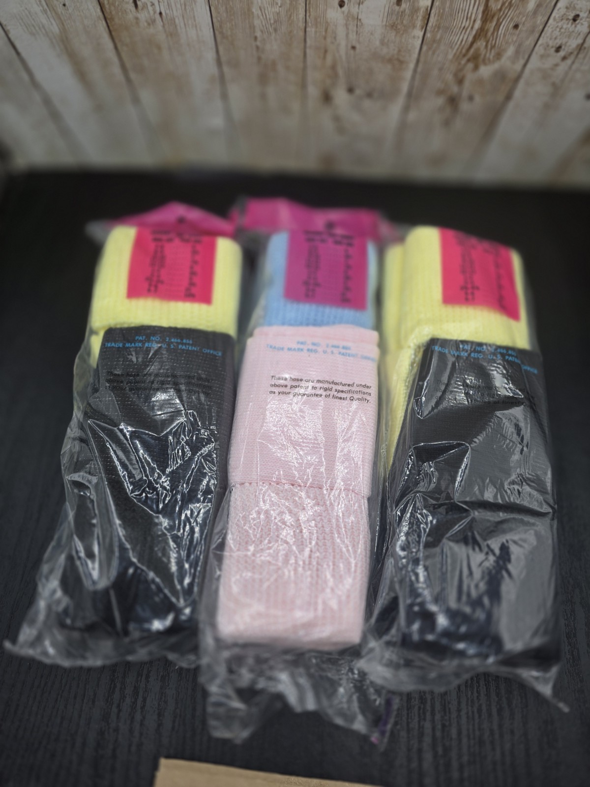 6 Pair Vtg Retro 80s 90s Slouch Boot Action Cuff Socks Pink Blue Yellow Black