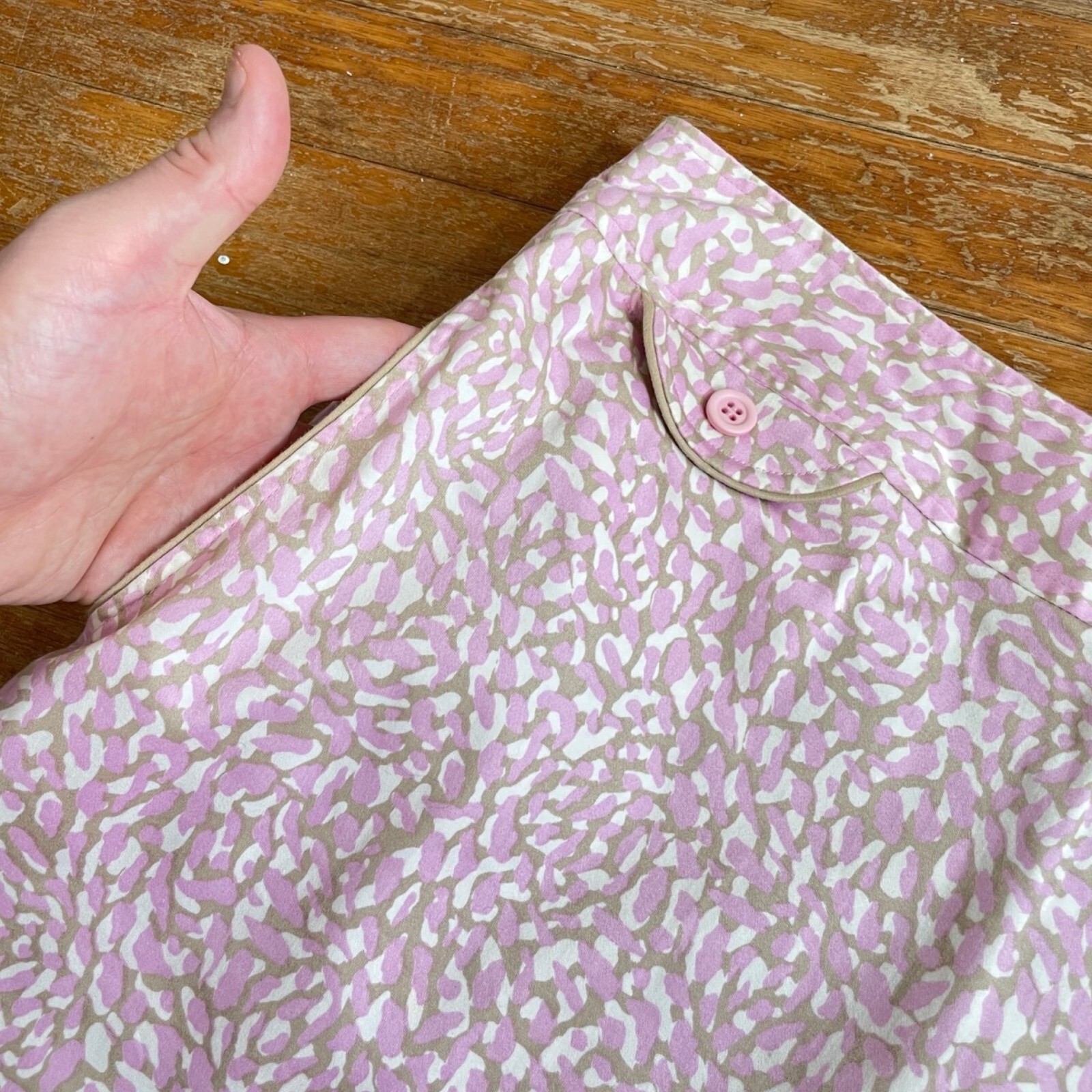 Vintage Abstract Print Skort Size Medium 31&Prime; Waist 1990s Cotton Shorts/Skirt