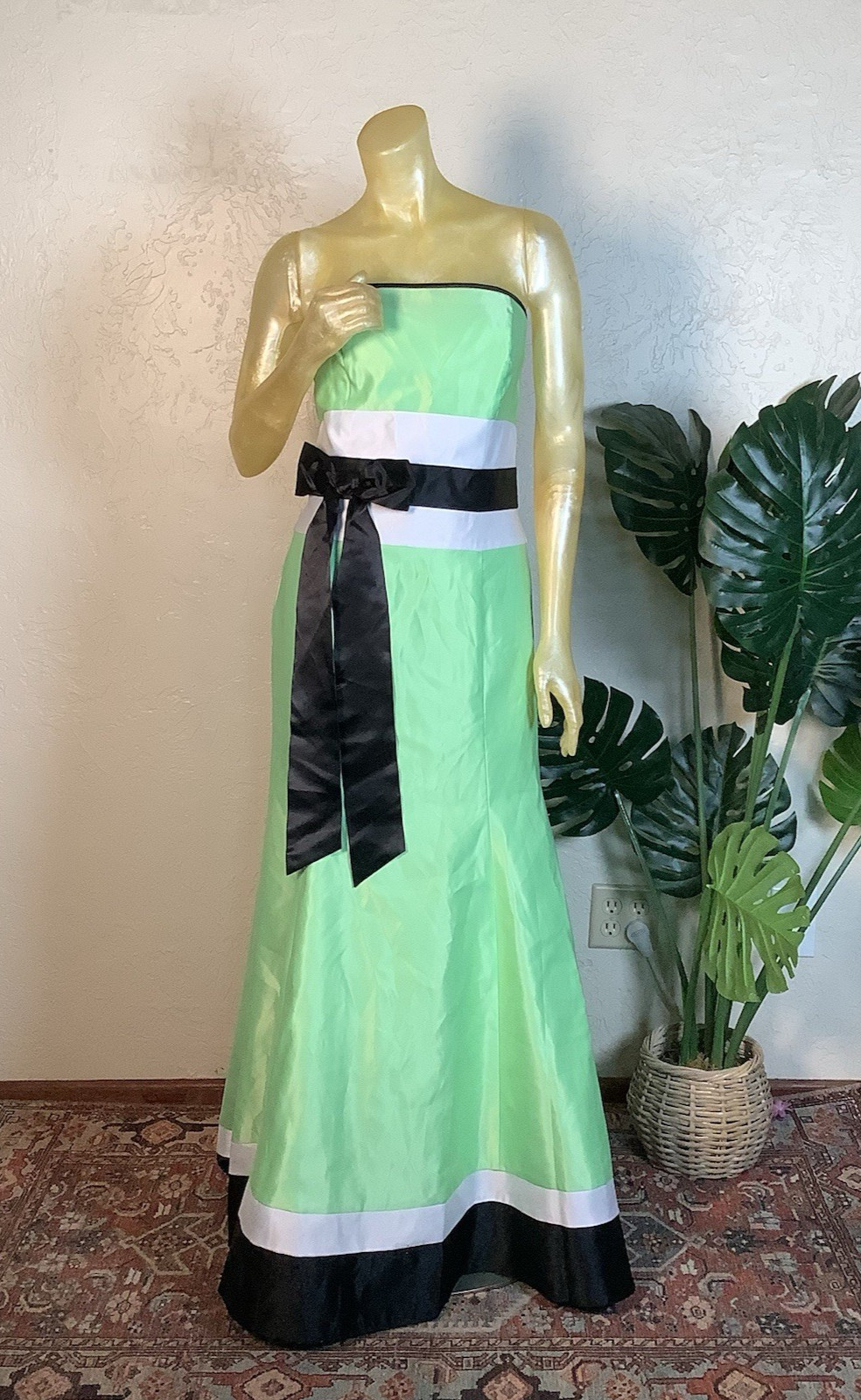 Vintage 2000s Jessica McClintock for Gunne Sax Green Strapless Dress – Size 9