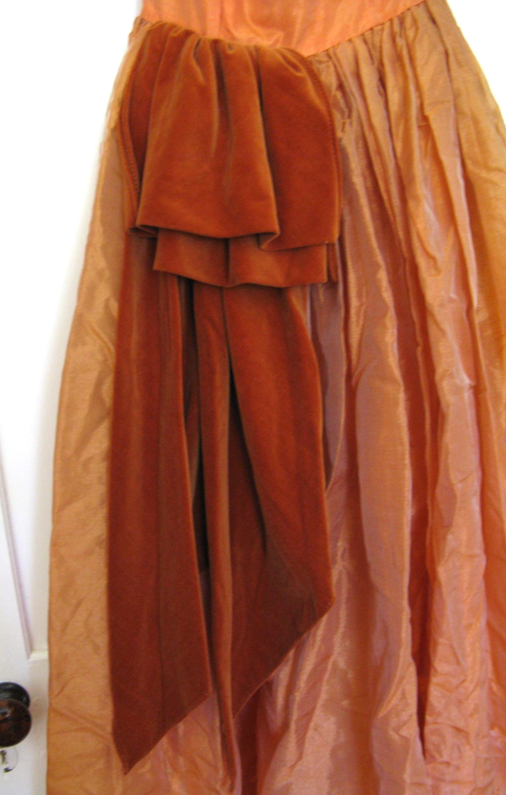 VINTAGE 50s DARK ORANGE RUST PROM PARTY DRESS XXS