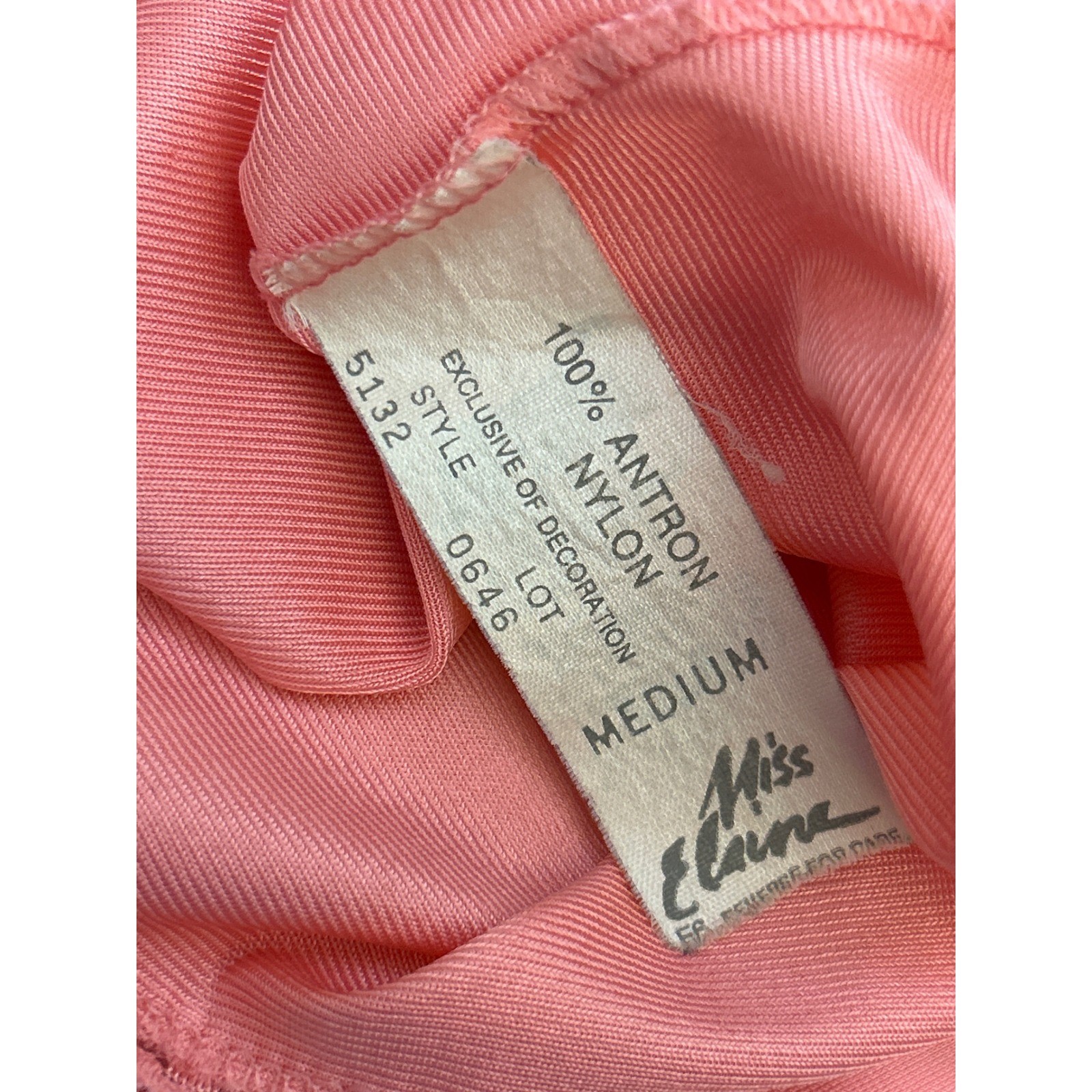 Vintage Miss Elaine Nightgown Coquette Romantic Coral Pink Lace Trim Medium