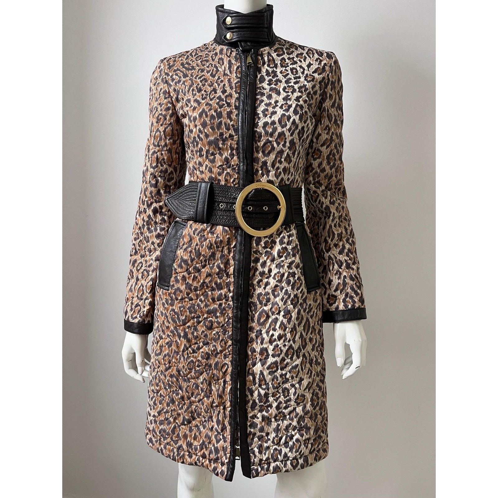 2000s Jacket / Y2K Dolce & Gabbana Leopard Coat / XS