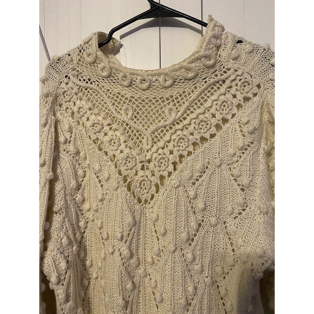 SSG Catherine Lover Vintage size M Medium sweater High Neck crochet Pom Pom