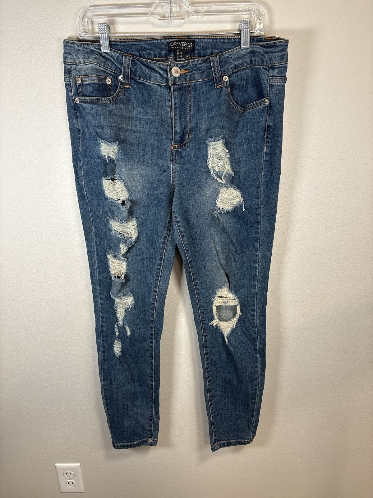 Forever 21+ Plus Skinny Jeans Blue Denim Women&rsquo;s 14 NWT