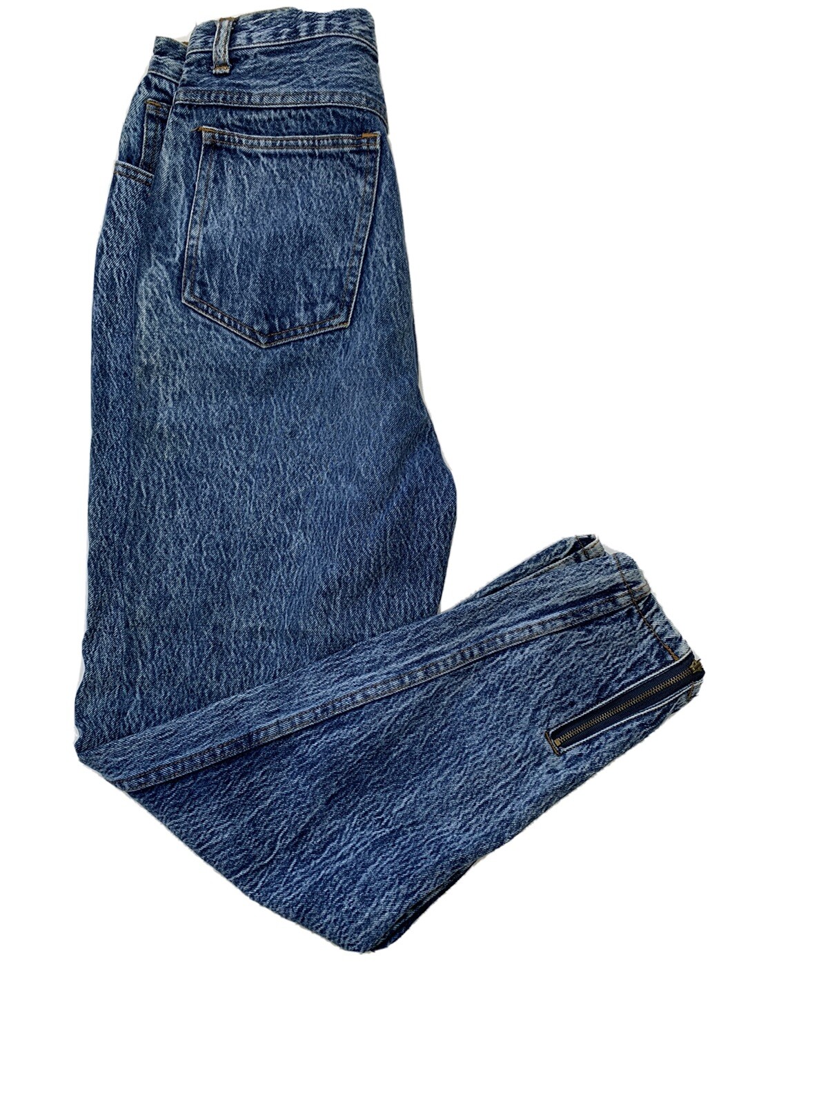 Stefano World Wide Vintage 80s Acid Wash Tapered Mom Jeans Zip Ankle Size 10
