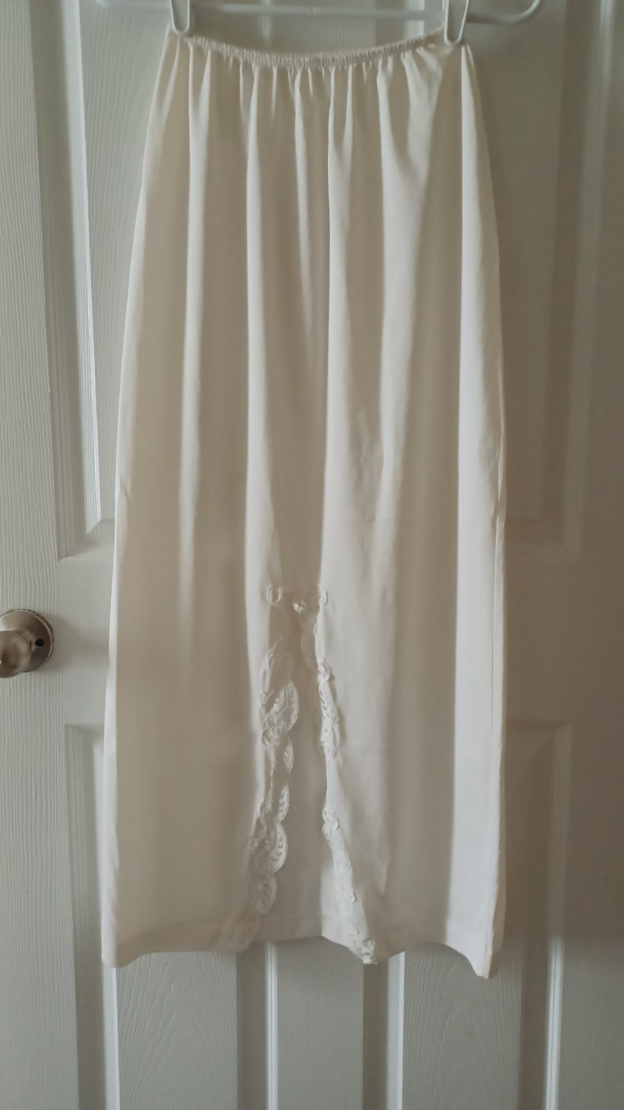 Vintage Sears Formal Half Slip Ivory 27-29 Waist Length 36 In Slit Lace Accent