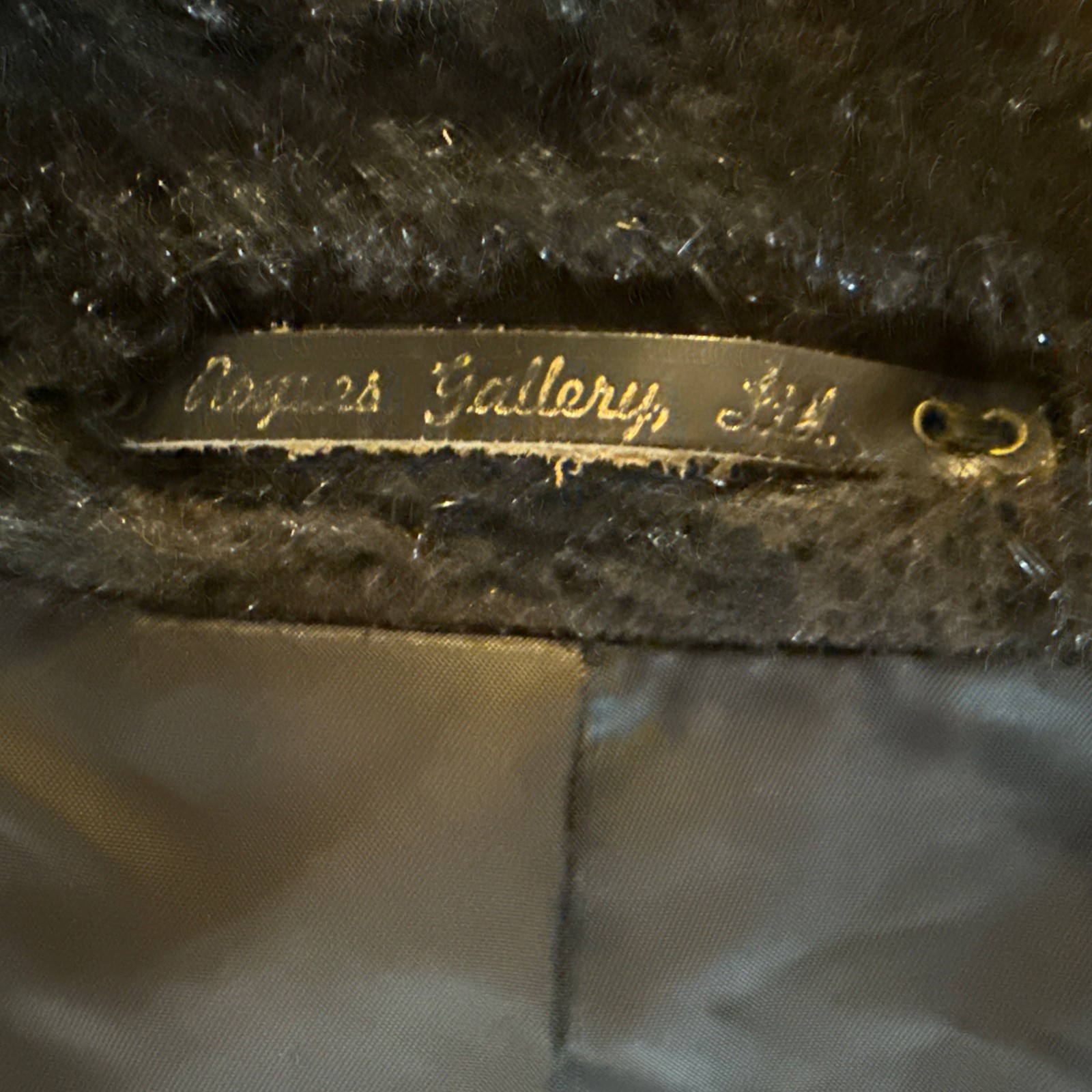 Vintage 1960s–70s Rogers Gallery Ltd Black Velvet Coat Faux Fur Trim Union Made