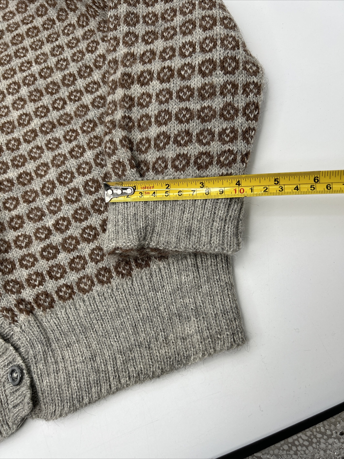 Papaca 100% Alpaca Peruvian Rockabilly Ratpack Style Cardigan Made Peru Vintage