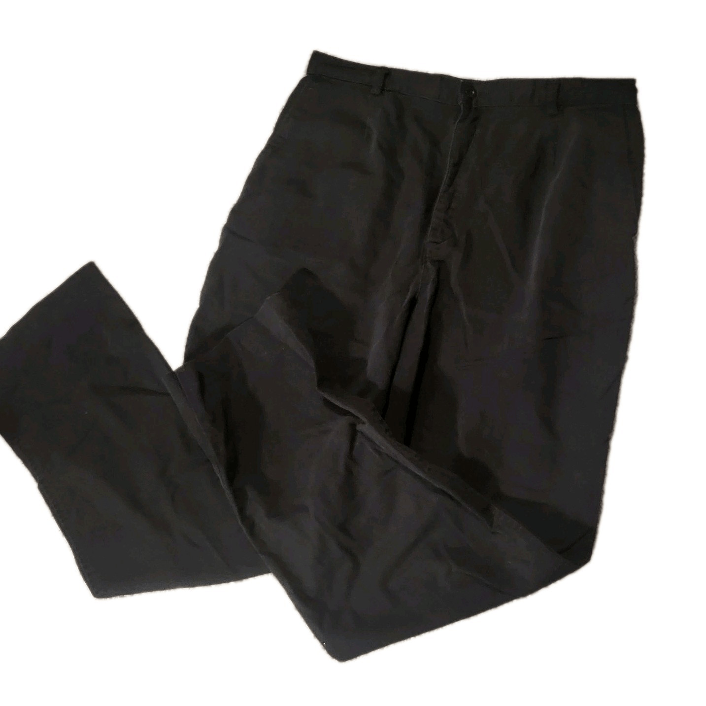 Vintage 80s Lands End Sz 16 Tall Black Trousers Made in Colombia