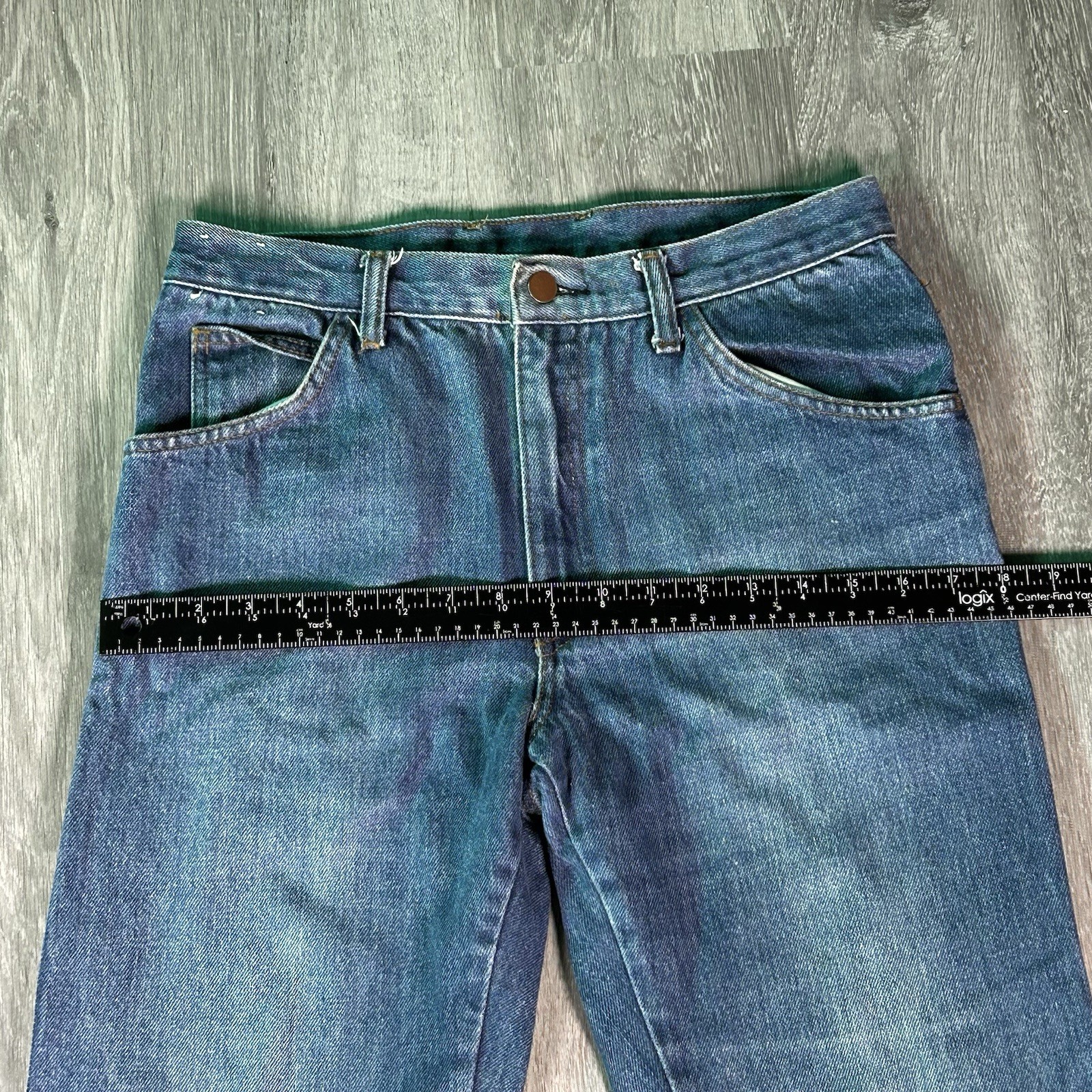 Vintage Women’s Jeans 33×29 Wide Leg Flare Embroidered Denim Western Boot Cut