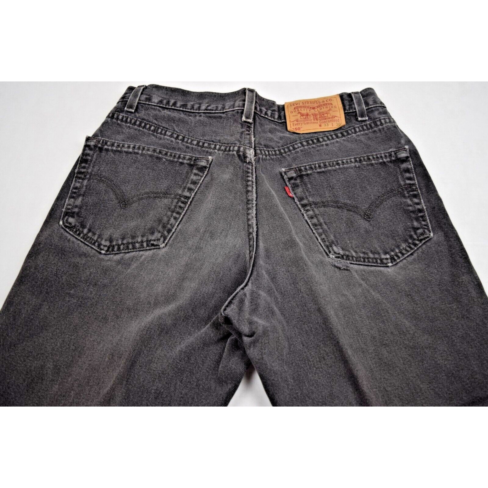 Vintage Levis 550 Jeans Black Relaxed Fit 33X30 1999 Faded Black Made USA