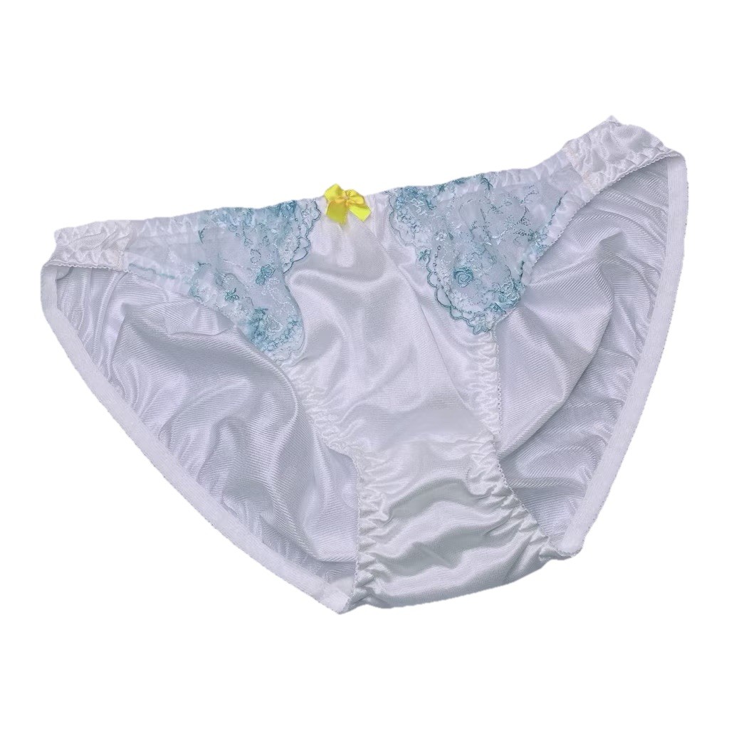 3XL Hip 40-43” Japan Bikini Shiny Slippery Victoria Lace Floral Embroidery Nylon