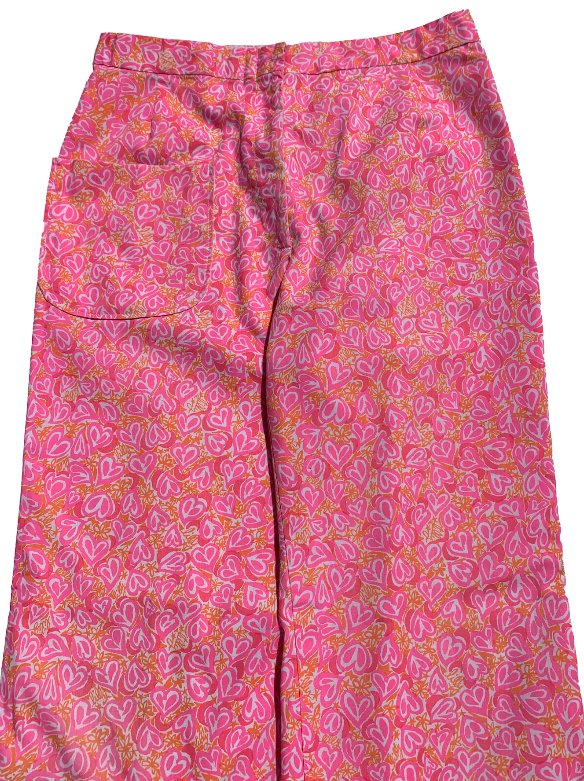 LILLY PULITZER Vintage 1960s Women&rsquo;s Pink Heart Orange Flower Pants – Sz XS/S