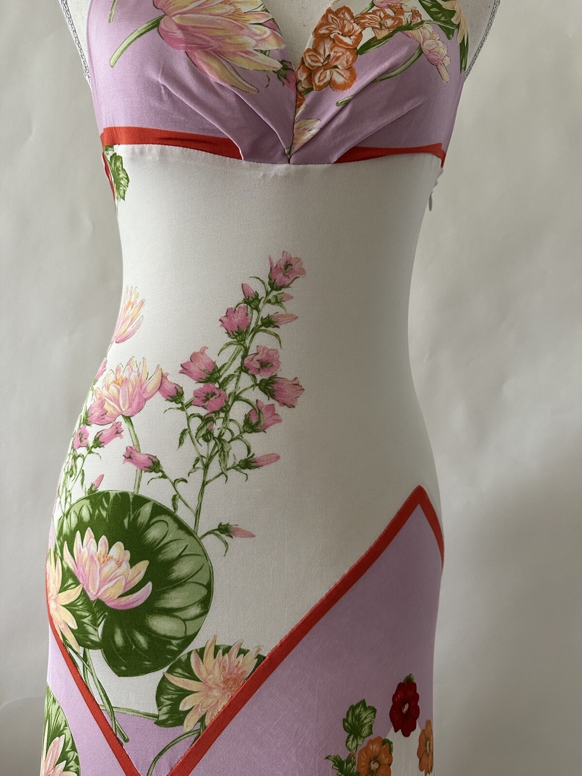 Vintage Versace Early 2000’s Halter Dress Floral New York Fashion Bratz Fairy 38