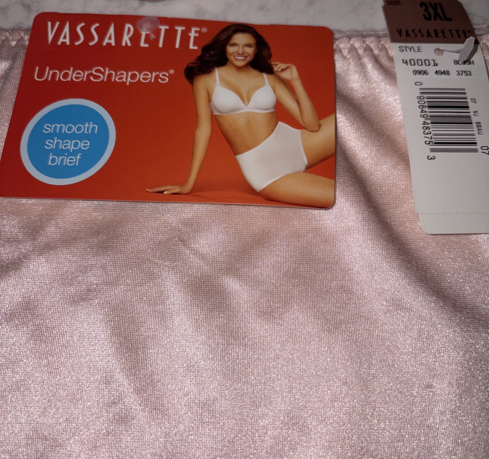 NWT Vassarette Smooth Shape Brief Undershapers #40001 3XL, 2010 Lot/4